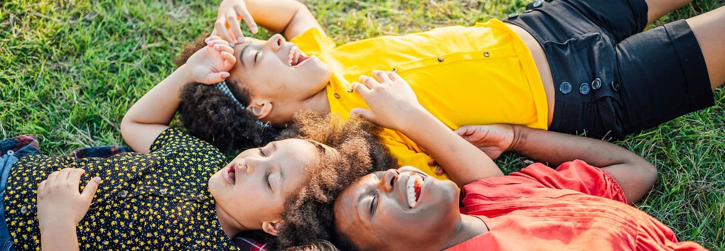 a family having fun in the park