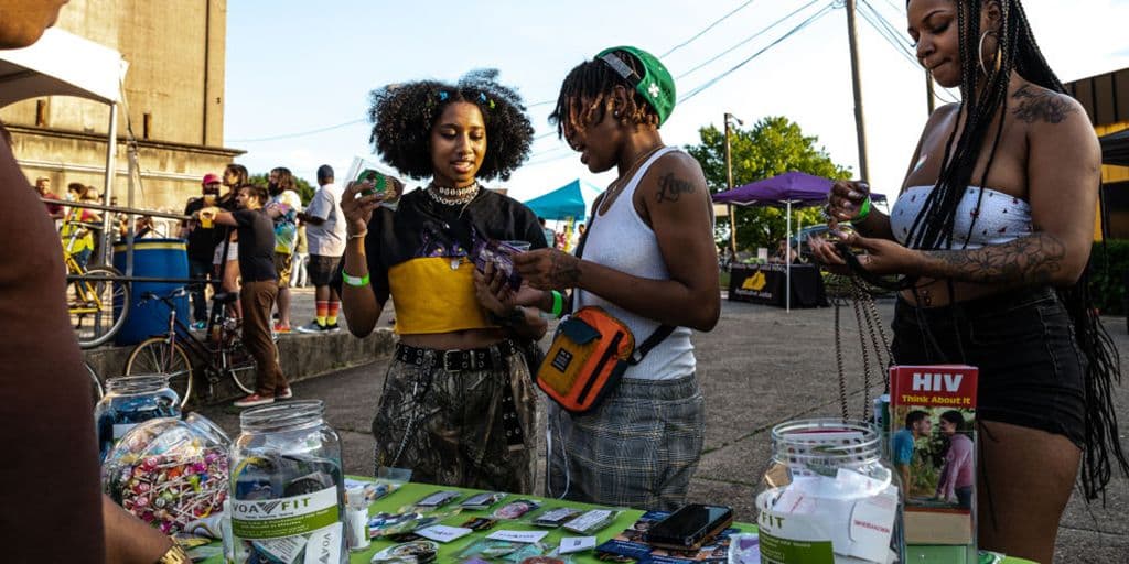 young people attend a health fair
